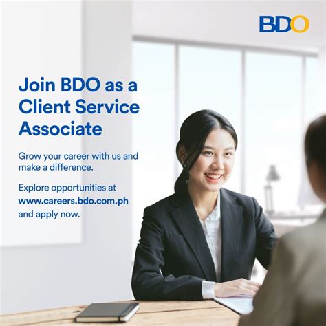 client service associate bdo salary|BDO Unibank Salary & Benefits reviews: Client Services .